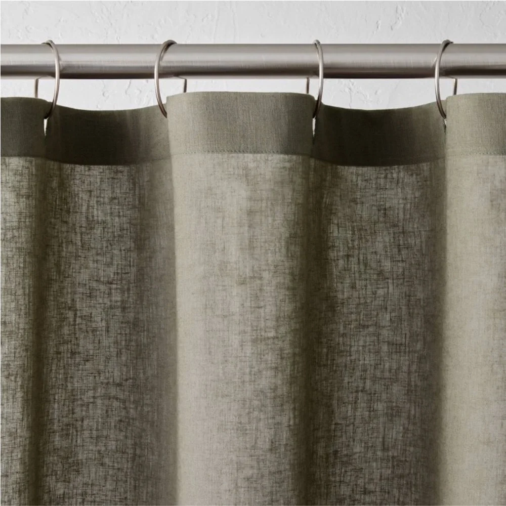 CASALUNA NWT linen shower curtain -gray -72”